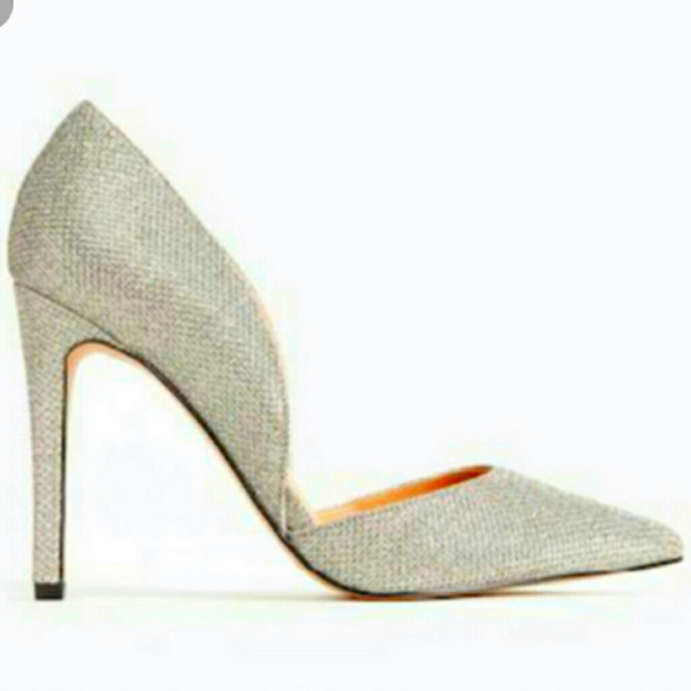 Express silver sparkle glitzy heels pumps